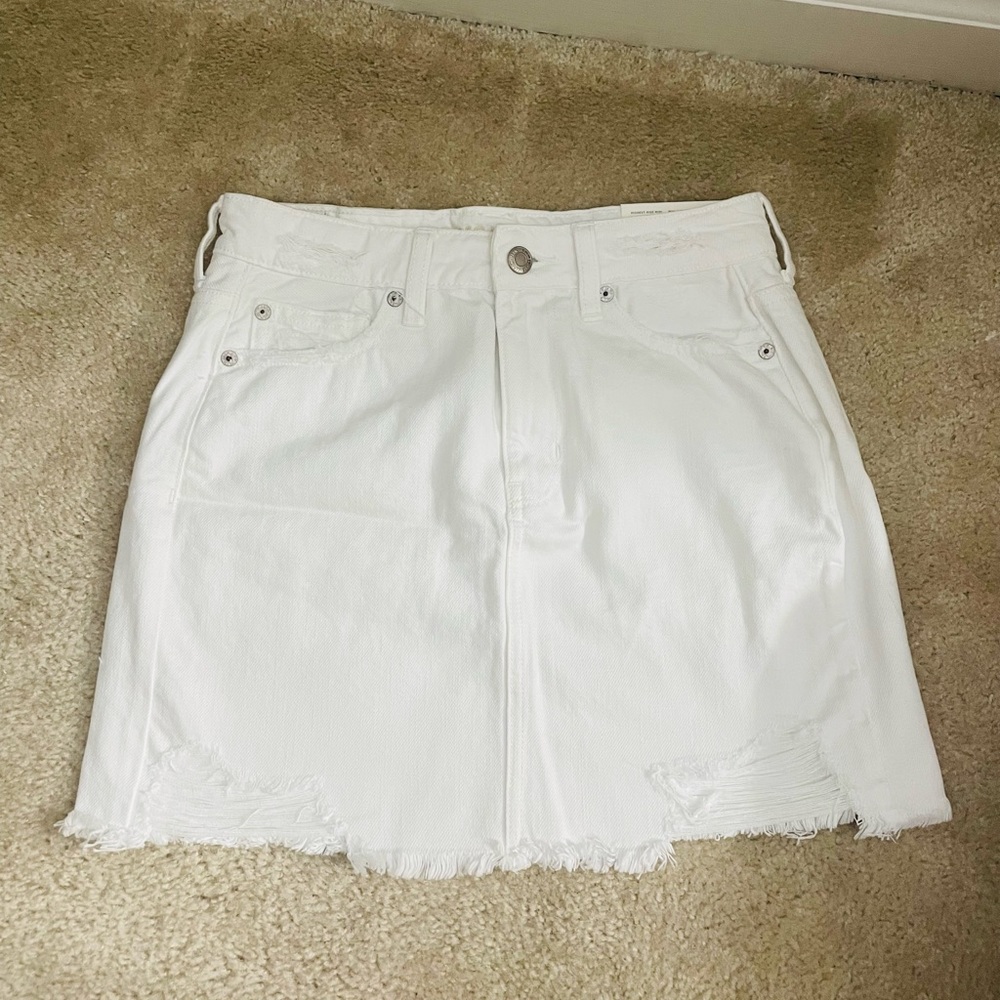 American Eagle Jean Skirt White NWT